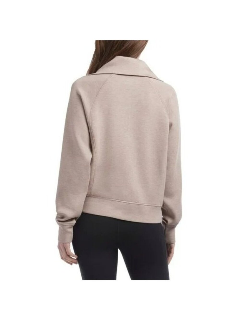 NWT Danskin Women's M Luxe Half Zip Pullover Sweatshirt Chai Heather  C1064 - Picture 3 of 12